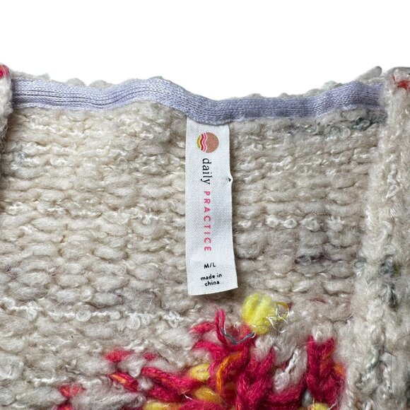 Daily Practice Anthropologie Love Me Heart Chunky Knit Cardigan Oversize XL - Picture 7 of 9